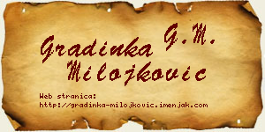 Gradinka Milojković vizit kartica